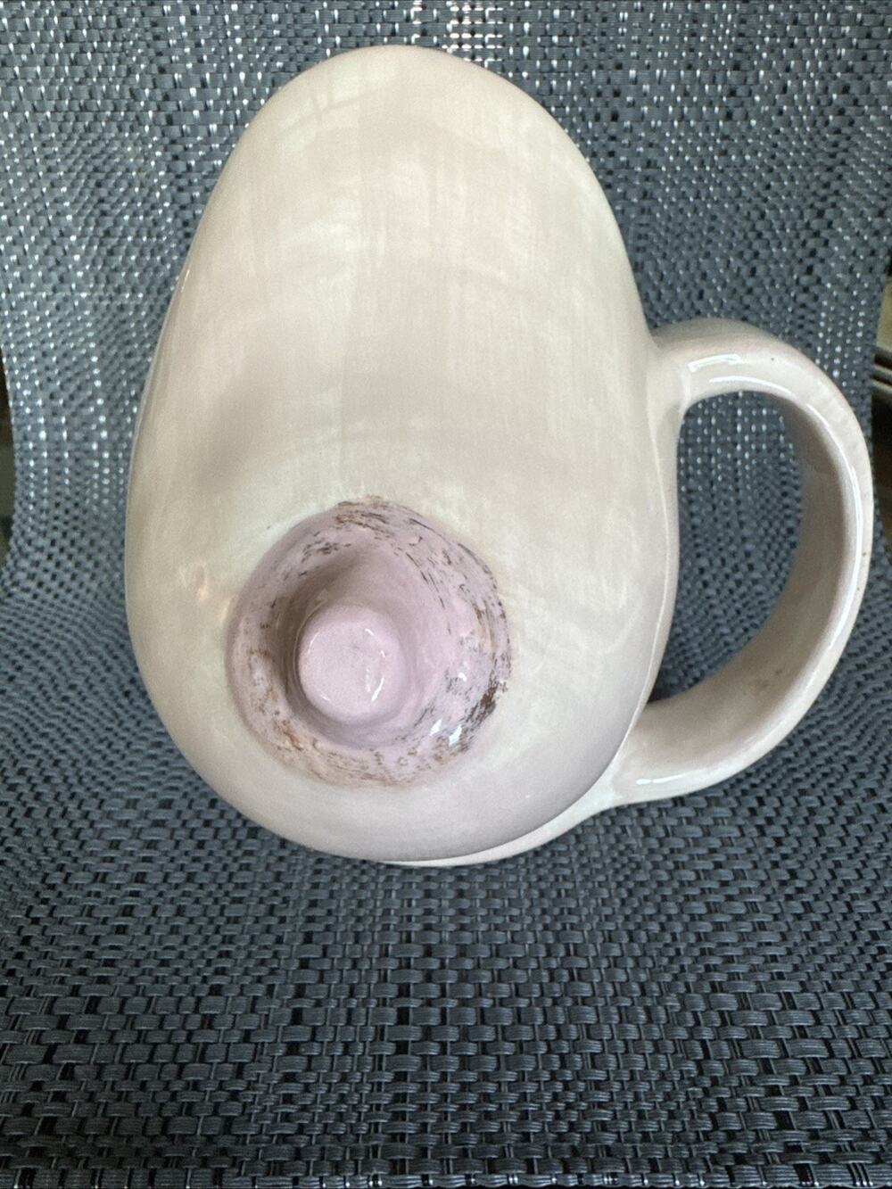 Vintage Ceramic Boob Breast Novelty Sipper Coffee Cup Mug